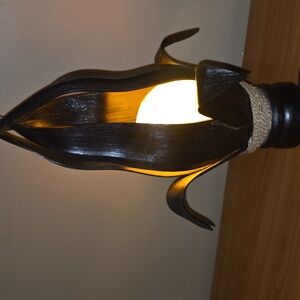 Hand Carved Banana Palm Leaf Table Lamp